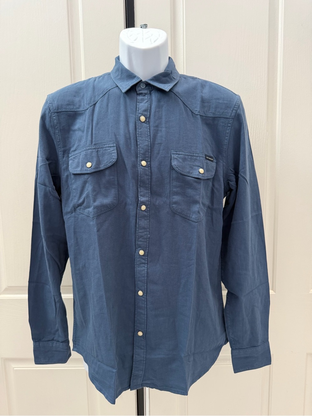 Lucky Brand Blue Long-Sleeve Snap Button Shirt Sz S